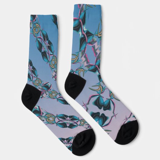 抽象芸術絵を描ズオンクルーソックス ソックス (右)
