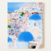 抽象芸術絵を描ズギリシャ島サントリーニ油過去 プランナー手帳 (裏面)