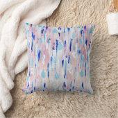 抽象芸術絵を描ズピンクブルー銅バラ金ゴールド クッション (ブランケット)