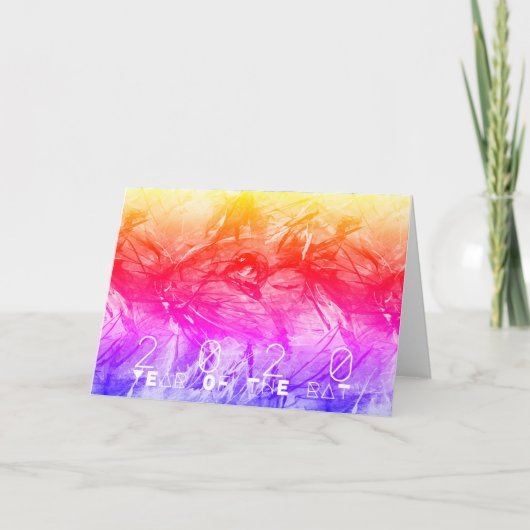 抽象芸術絵を描ズ中国の・ラットイヤー誕生日GC カード (正面)