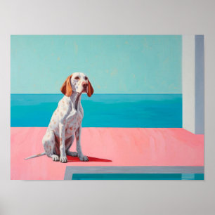 抽象芸術絵を描ズ犬コンテンポラリー、犬 ポスター