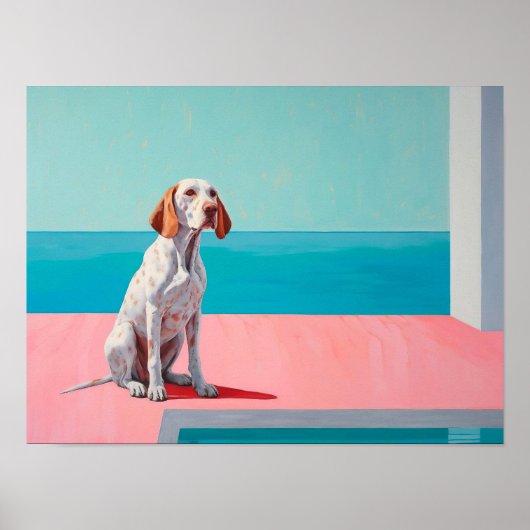 抽象芸術絵を描ズ犬コンテンポラリー、犬 ポスター (正面)