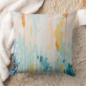 抽象芸術絵を描ターコイズ クッション (ブランケット)