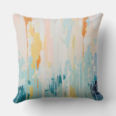 抽象芸術絵を描ターコイズ クッション (裏面)