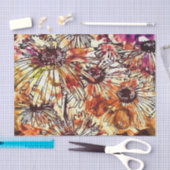 抽象芸術絵を描ダブヒマワリ模様 薄葉紙 (クラフト)