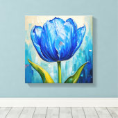 抽象芸術絵を描チューリップ キャンバスプリント (インサイチュ (ウッドフロア))