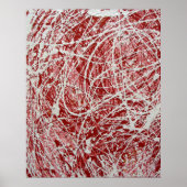 抽象芸術絵を描ドリップ白 ポスター (正面)