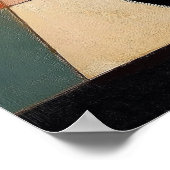 抽象芸術絵を描ネコ – Black Cat and Sun ポスター (角)