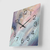 抽象芸術絵を描パターン角壁時計 スクエア壁時計 (傾斜)