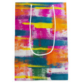 抽象芸術絵を描パターン誕生日 ミディアムペーパーバッグ (裏面)