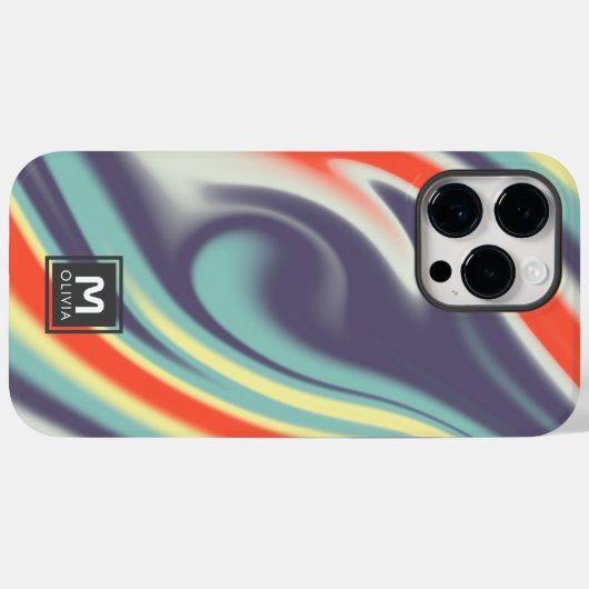 抽象芸術絵を描フローパステルカラーカスタムズモノグラム Case-Mate iPhoneケース (裏面 (横))