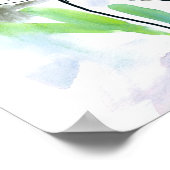 抽象芸術絵を描フローラ背景2 ポスター (角)