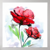 抽象芸術絵を描フローラ背景2 ポスター (正面)