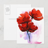 抽象芸術絵を描フローラ背景2 ポストカード (正面/裏面)