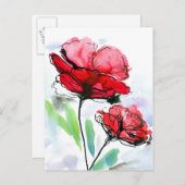 抽象芸術絵を描フローラ背景 ポストカード (正面/裏面)