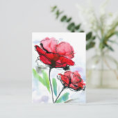 抽象芸術絵を描フローラ背景 ポストカード (スタンド正面)