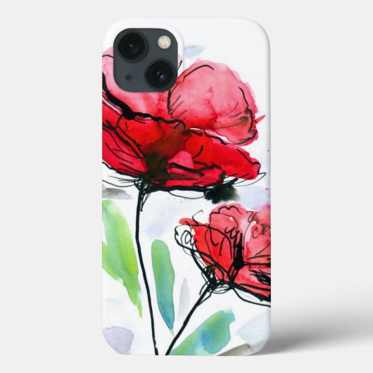 抽象芸術絵を描フローラ背景 Case-Mate iPhoneケース (裏面)