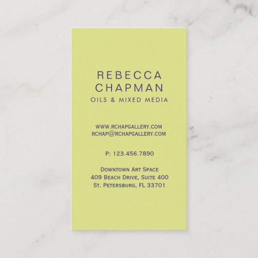 抽象芸術絵を描ブラシストロークのアーティストまたはギャラリー 名刺 (裏面)