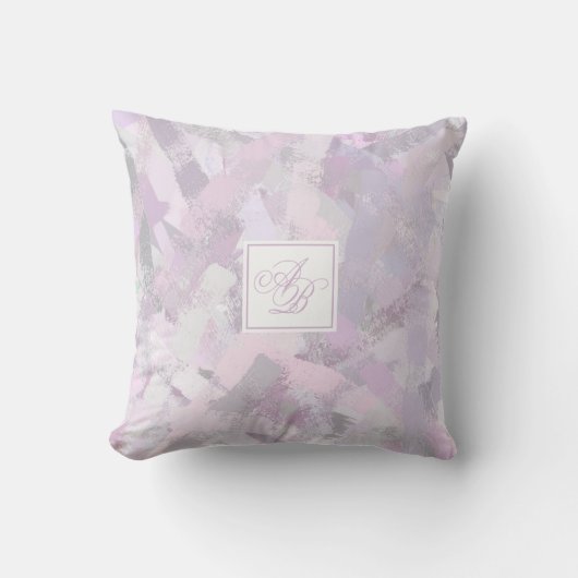 抽象芸術絵を描ブラシストロークテクスチャスローピロ クッション (正面)