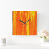 抽象芸術絵を描ブラシ線 スクエア壁時計 (ホーム)