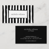 抽象芸術絵を描ブラックストライプ名刺 名刺 (正面/裏面)