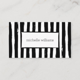 抽象芸術絵を描ブラックストライプ名刺 名刺