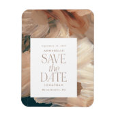 抽象芸術絵を描モダンティール（緑がかった色）クリームterracotta chic マグネット (縦)