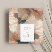 抽象芸術絵を描モダンティール（緑がかった色）クリームterracotta chic 招待状