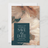 抽象芸術絵を描モダンティール（緑がかった色）クリームterracotta chic 招待状 (正面)