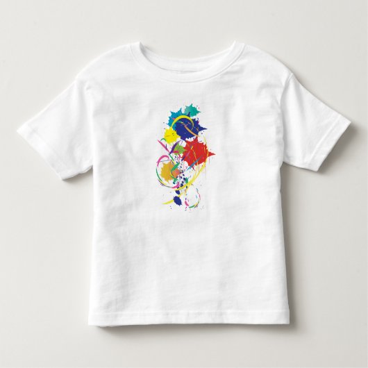 抽象芸術絵を描モダン（ばちゃばちゃ）跳ねるアカッコいいート.ai トドラーTシャツ (正面)