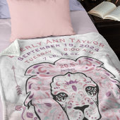 抽象芸術絵を描ライオンベビー女子誕生統計 フリースブランケット