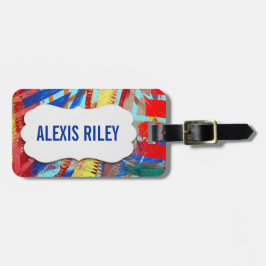 抽象芸術絵を描ラベル付デザイン ラゲッジタグ