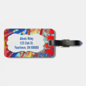 抽象芸術絵を描ラベル付デザイン ラゲッジタグ (裏面横)