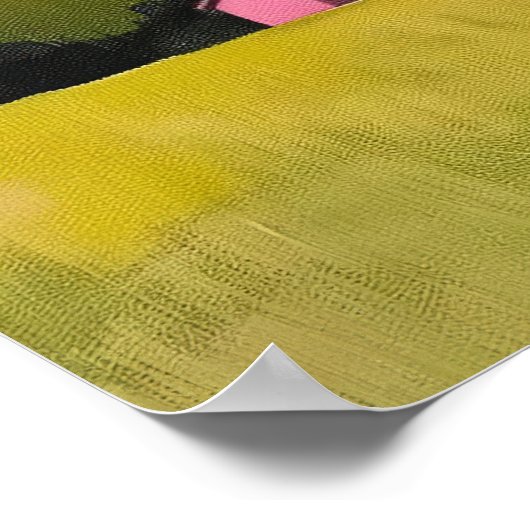 抽象芸術絵を描ランドスケーズ、ファームハウスホライズン ポスター (角)