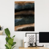 抽象芸術絵を描ランドスケープのダークアース ポスター (ホームオフィス)