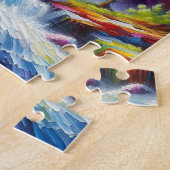 抽象芸術絵を描ランドスケープのAI生成アート ジグソーパズル (側面)
