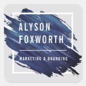 抽象芸術絵を描ロゴカスタムロ スクエアシール (正面)