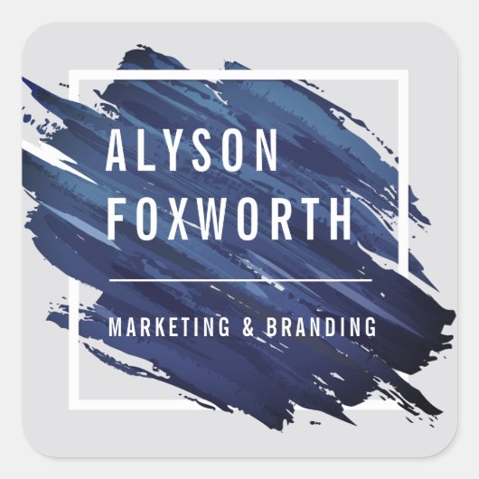 抽象芸術絵を描ロゴカスタムロ スクエアシール (正面)