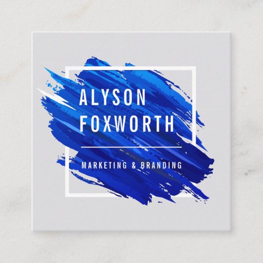 抽象芸術絵を描ロゴ スクエア名刺 (正面)