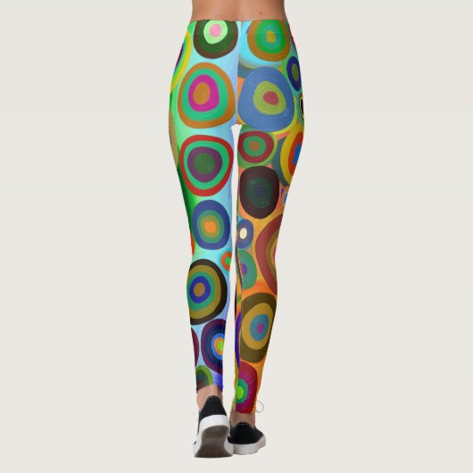 抽象芸術絵を描円カラフル、可愛いレギンス レギンス (裏面)