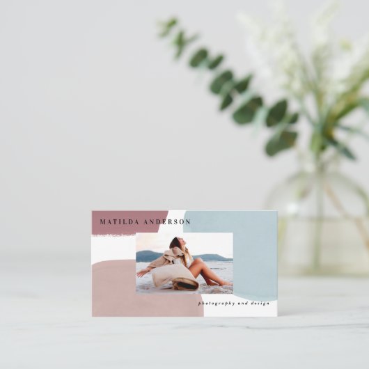 抽象芸術絵を描写真モダン 名刺 (スタンド正面)