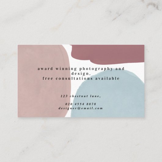 抽象芸術絵を描写真モダン 名刺 (裏面)