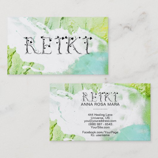 *~*抽象芸術絵を描刺激ストローク霊気アイビー 名刺 (正面/裏面)