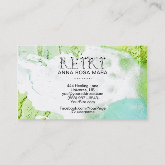 *~*抽象芸術絵を描刺激ストローク霊気アイビー 名刺 (裏面)