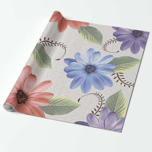 抽象芸術絵を描家飾り花油 ラッピングペーパー (アンロールド)