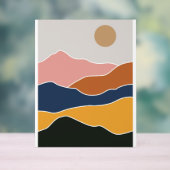 抽象芸術絵を描山 アクリルサイン (ニュートラル)