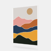 抽象芸術絵を描山 アクリルサイン (傾斜)