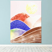 抽象芸術絵を描山 キャンバスプリント (インサイチュ (ウッドフロア))