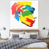 抽象芸術絵を描手モダンフェミニズム キャンバスプリント (インサイチュ (寝室))