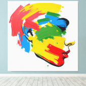 抽象芸術絵を描手モダンフェミニズム キャンバスプリント (インサイチュ (ウッドフロア))